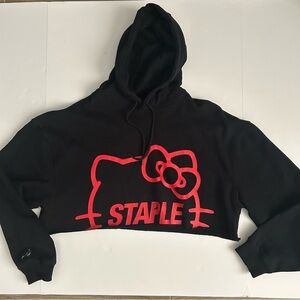 Staple and Hello Kitty Black Hoodie with Red Accents | Size XL